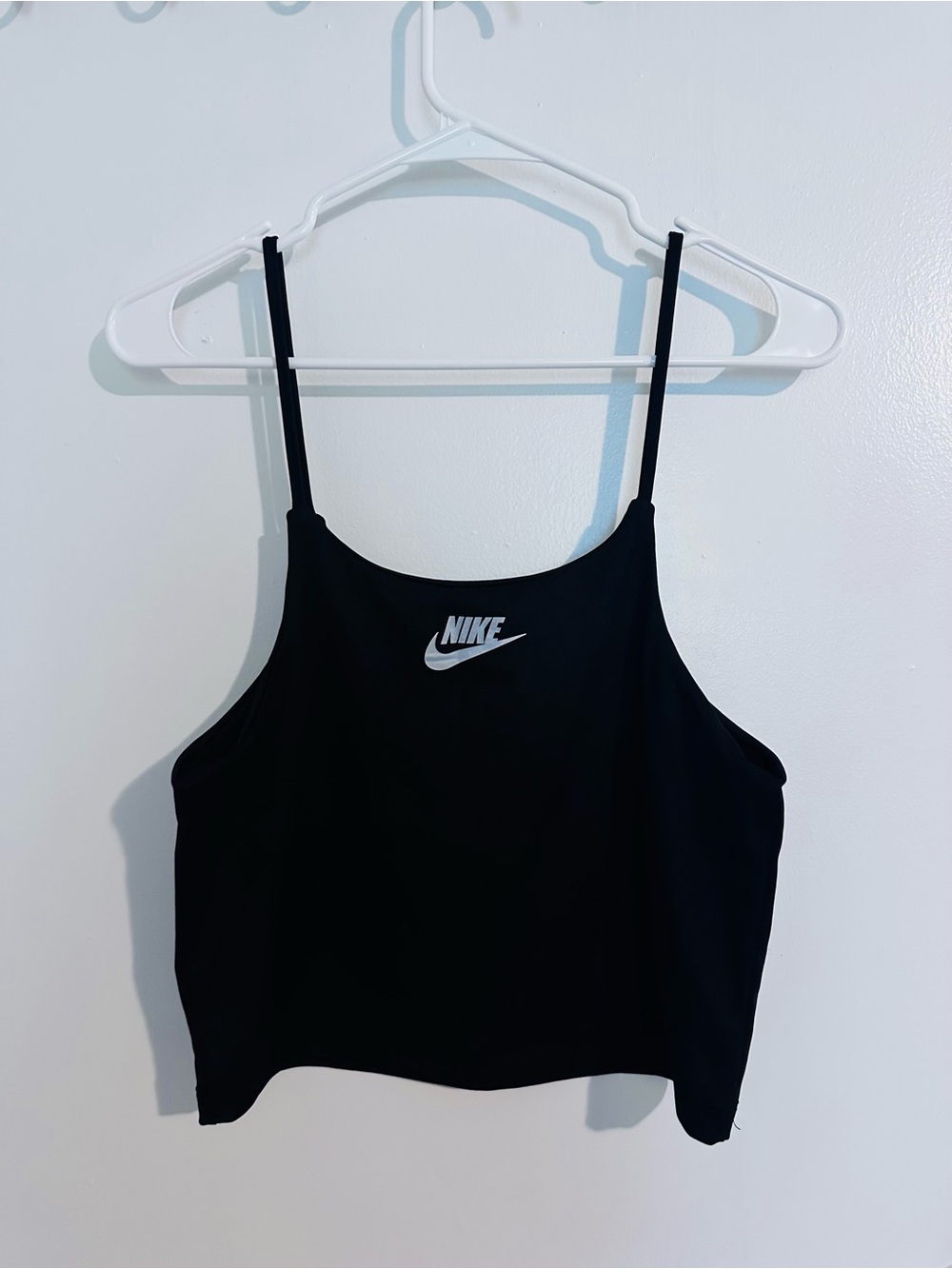 Nike Black Strappy Crop Camisole with Logo
